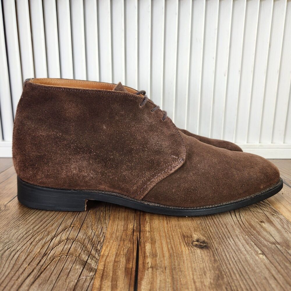 Tricker's Suede Chukka Boots Mens 11.5 Brown Made in England Preppy Ankle Shoes
